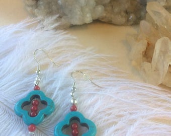 Howlite & Coral Earrings