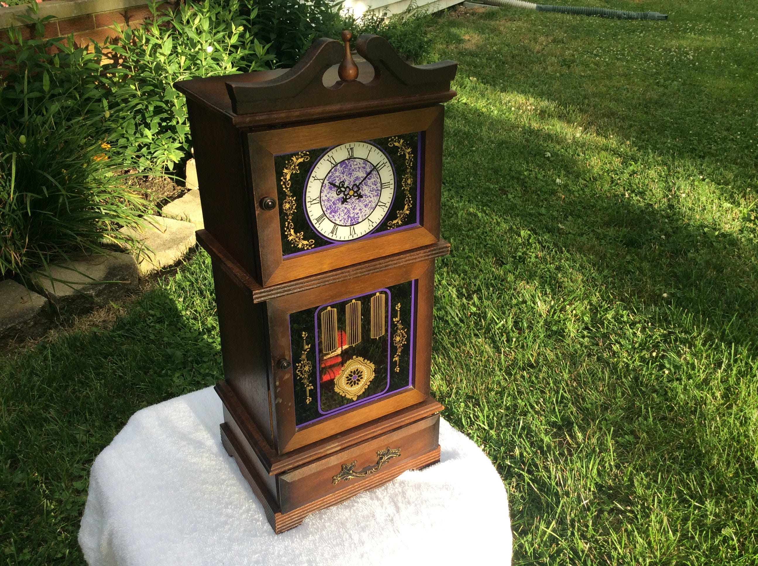 Vintage Price Musical Jewelry Box 19 Inch Grandfather Clock.