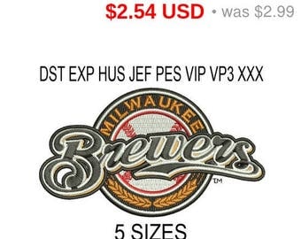 TODAY SALE 15% Milwaukee Brewers logo machine embroidery design / embroidery designs / INSTANT download machine embroidery pattern