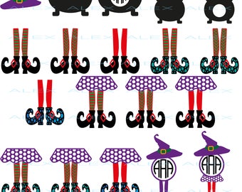 70% OFF, Witch Monogram Svg, Witch Legs svg, Halloween svg, Witch Legs in Cauldron Svg, Dxf, Eps, Png files, Silhouette Cut Files