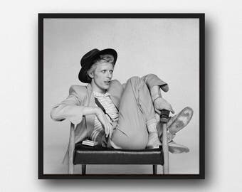 David Bowie Print - Black and White Photograph - Home Decor - Monochrome Art