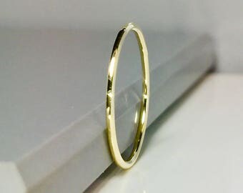 SALE 14k 10k Solid Gold Thin Ring - Gold Midi Rings - Gold Stacking rings - gold Pinky Rings - Gold Thin bands - Gold Rings For Women