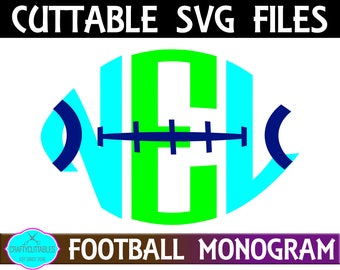 Monogram Football,College Football Monogram svg,NFL Football svg,Football monogram,Football Letter svg,Football Monograms