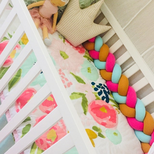 Braided Crib Bumpers/Bed Bolsters & Knot Pillows by JujuAndJake