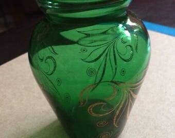 Vintage green case w gold leafing.