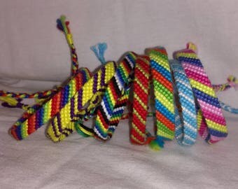 Colorful knotted bracelet, Friendship bracelet,Braided bracelet,String bracelet, Handwoven bracelet,Bracelet bresilien,Wrist band,Bohemian