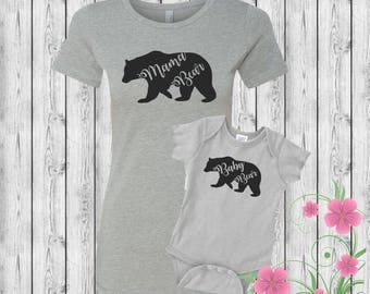 Mama Bear Baby Bear, Mommy and me Shirts, Mommy And Me Outfits, Mother's Day Gift, Baby Shower, Mom life, gift for wife, matching outfits