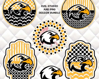 Hawks Mascot - SVG, Silhouette studio bundle - 6 design downloads