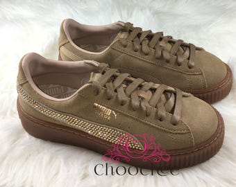 PUMA SUEDE PLATFORM Sneaker with Swarovski Crystals
