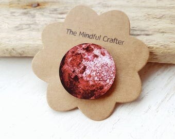 Planet brooch red planet brooch moon jewellery planet brooch. Space jewellery moon Jewelry. Red planet astronomy moon accessory solar system