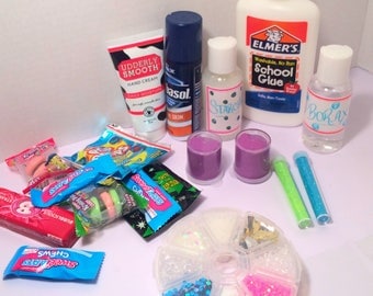 New fluffy large glue slime kit with add ins pinwheel!!