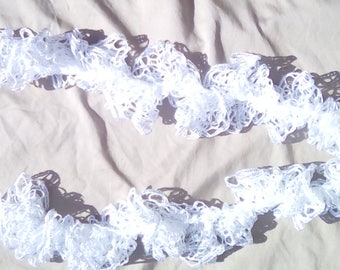 White ruffle scarf