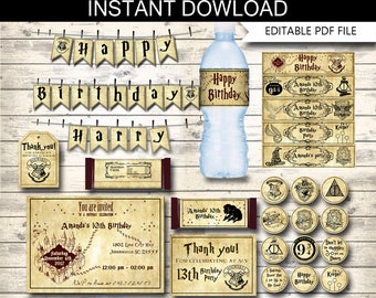 Marauders map,Harry potter invitation,Harry Potter,,Hogwarts invite,Hogwarts birthday,Harry Potter invites,Hogwarts invitation,Potter banner