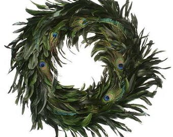 Peacock Feather Wreath | Feather Wreath | Natural Wreath | Peacock Feathers