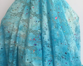 Paint Splatter on Turquoise Lace