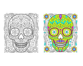 Sugar Skull svg Skull svg Candy Skull DXF Skulls Clipart SVG Files for Silhouette Cameo or Cricut