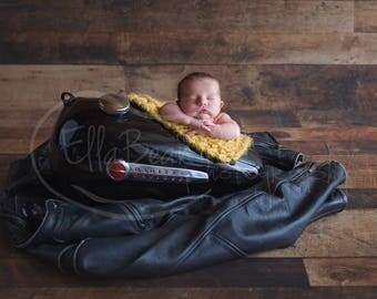 Newborn Digital Backdrop Harley Davidson Motorcycle Flowers Rustic Organic