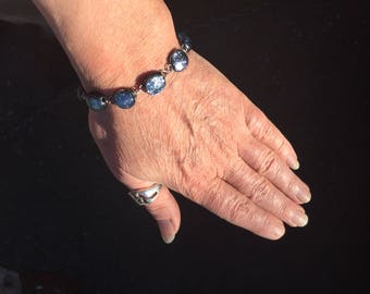 Silver Dichroic glass Bracelet