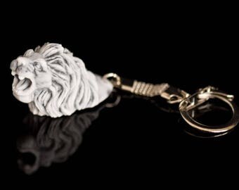 Keychain. the lion's head. pendant. cast marble. Russia. home decor. art Figurine