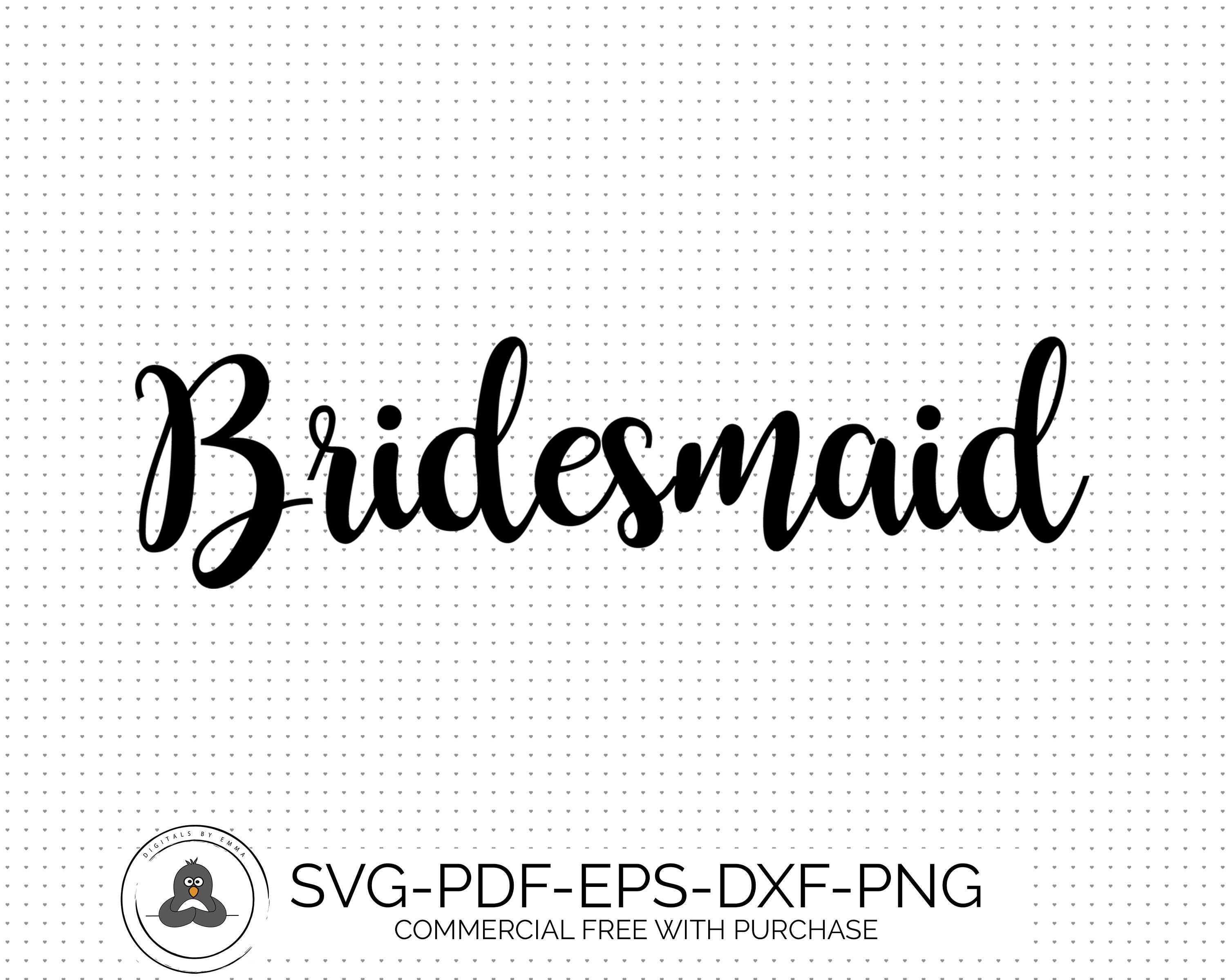 Download Bridesmaid SVG, Wedding SVG, Hand Lettered Svg Wedding ...