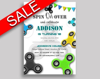 Fidget Spinner Birthday Invitation Fidget Spinner Birthday Party Invitation Fidget Spinner Birthday Party Fidget Spinner Invitation O0177