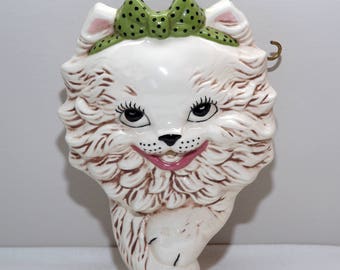 Vintage Ceramic Kitty Cat String Ball Holder