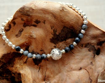 Labradorite beads thin bracelet