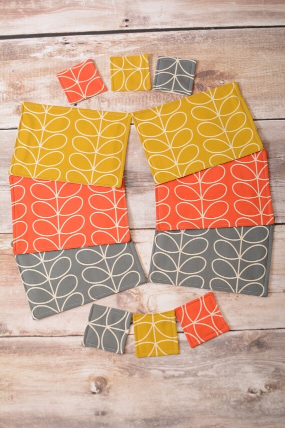 6 x Orla Kiely placemats and 6 x coasters heat proof table