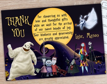 ON SALE 30% Nightmare Before Christmas Thank You Card