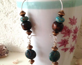 Large Stud Earrings, ethnic, Jasper