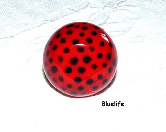 Red resin ring with polka dots jewelry fantasy art Etsy