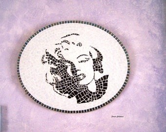 Cadre ovale mosaïque Marylin MONROE
