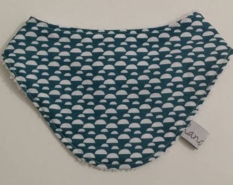 Baby bandana bib - pattern half moon - handmade