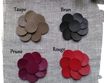 8 Ronds de cuir 2.5 cm, Violet Rouge Bleu Rose Vert Création bijoux, Accessoires cheveux ou sac, scrapbooking, Applique cuir, Apprêt