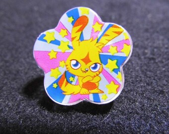 25mm printed union jack button & character