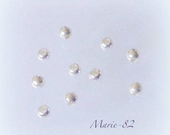 10 mm round beads and smooth 2 mm / Silver 925/1000