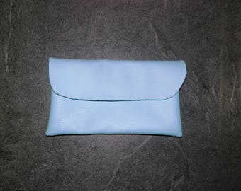 Faux leather snap pouch