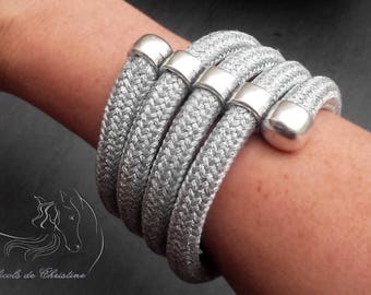 10 mm silver rope bracelet