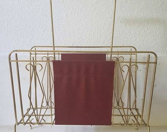 Vintage brass magazine rack magazine rack 70s mid century brass