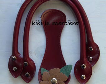 bag handles, bag handles handbag handles, kit Burgundy leatherette handles to bag
