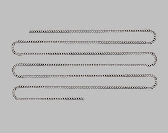 3 meter length of chain fine silver 3 x 2 x 0, 5mm