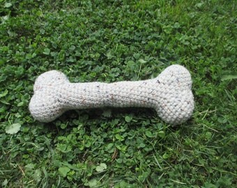 crochet squeaky dog bone toy