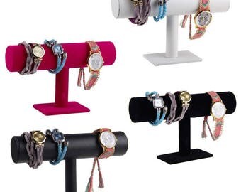 1 display holder Stand in Velvet pink bracelet 23.5 cm