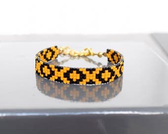 Bracelet yellow mustard and black
