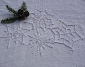 Small crocheted doilies handmade white cotton Christmas Decor