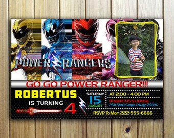 Power Ranger Invitation,Power Ranger Party,Power Ranger Birthday,Power Ranger Invite,Power Ranger Birthday Party,Power Ranger Card