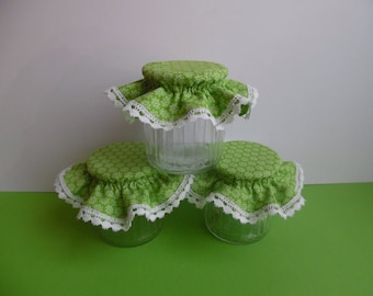 3 hats for green jelly jars