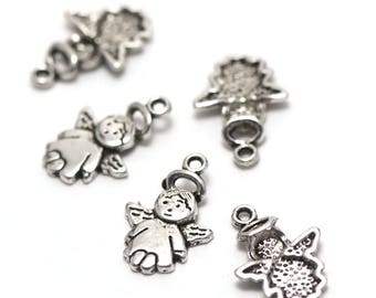 Has 10 "Angel" charm, 19 x 13 mm, silver, 062