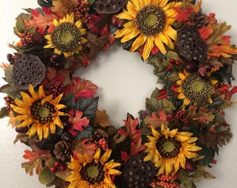 Fall wreath, Fall door wreath, Wreath fall, Autumn wreath, Autumn door wreath, Wreath Autumn