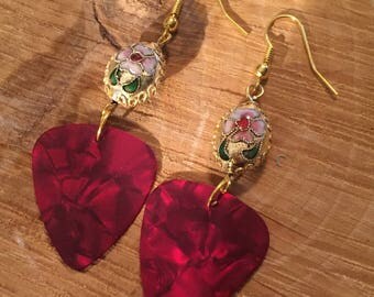 Guitar pick earrings